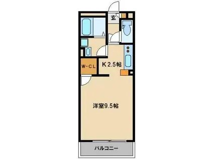 レオネクストブルージュ(1K/1階)の間取り写真