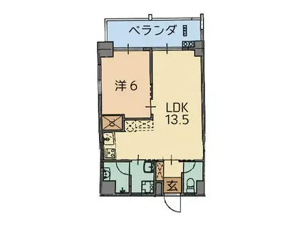 トーマスビル(1LDK/4階)の間取り写真