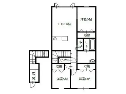 SUN MALL(3LDK/2階)の間取り写真