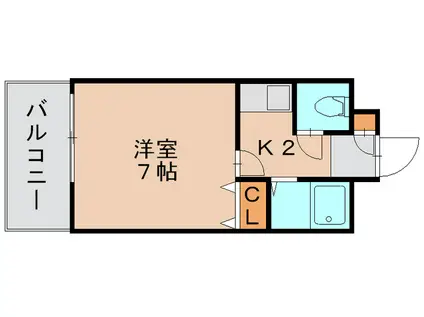 ミモリハイム(1K/4階)の間取り写真