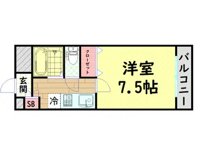 メゾンいこい(1K/5階)の間取り写真