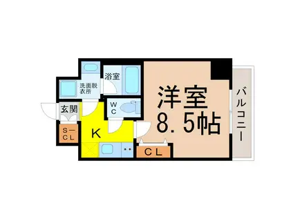 レジデンシア泉I(1K/2階)の間取り写真