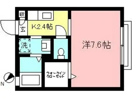 パステルガーデン(1K/2階)の間取り写真