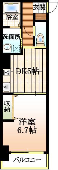 メゾンド・ヴェール(1DK/2階)の間取り写真