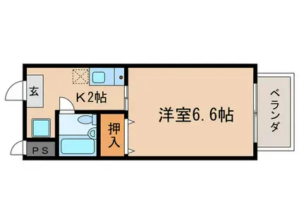 クローバーハイツ I(1K/2階)の間取り写真