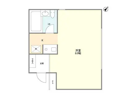 NEST乃木坂(ワンルーム/2階)の間取り写真