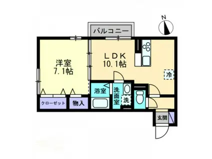 FULL BLOOM(1LDK/2階)の間取り写真
