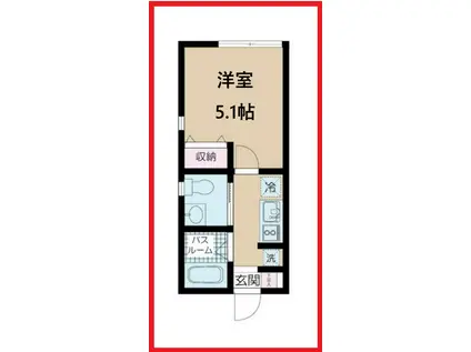 エヌエスゲート五反野(1K/1階)の間取り写真