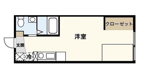 モーリスI(ワンルーム/2階)の間取り写真
