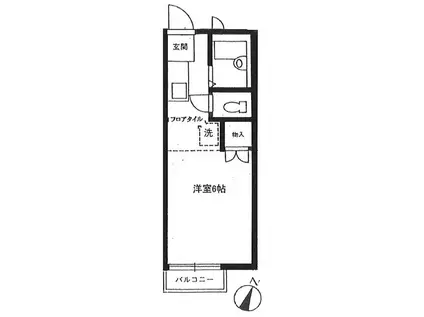 ファミールセイスイ(ワンルーム/2階)の間取り写真