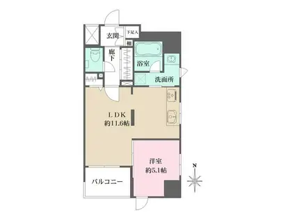 GREEN PARK GINZA EST(1LDK/10階)の間取り写真