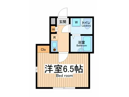 ベルフルーブ(1K/1階)の間取り写真