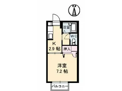シャーメゾン吉方(1K/1階)の間取り写真