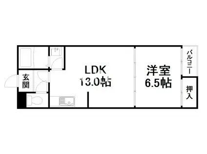 豊里グランドハイツ(1LDK/2階)の間取り写真