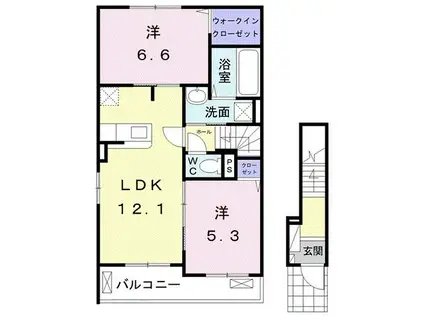 水稜郭 A(2LDK/2階)の間取り写真