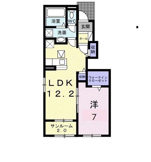デリス・シャルマンII(1LDK/1階)の間取り写真