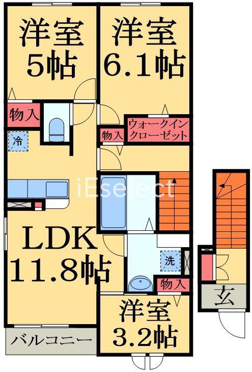 ユウスゲ(3LDK/2階)の間取り写真