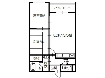 サンハイムII(2LDK/3階)の間取り写真