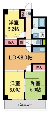 リバティパレス(3LDK/2階)の間取り写真