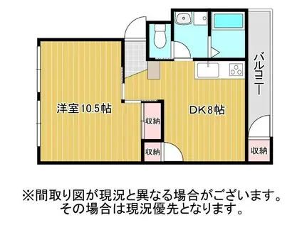 スルガハイツ8号(1DK/4階)の間取り写真