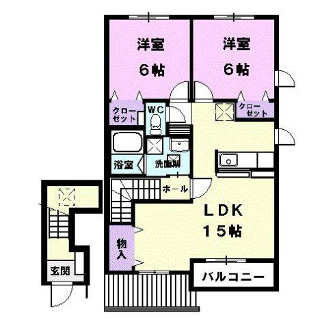 ZITO(2LDK/2階)の間取り写真