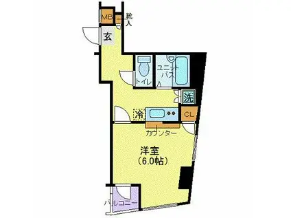 FORTISII(1K/3階)の間取り写真