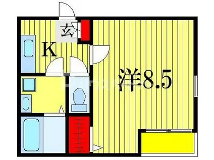 プレアデス(1K/2階)の間取り写真