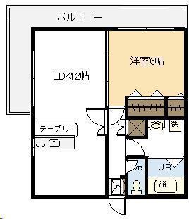 TPCマンションⅡ(1LDK/3階)の間取り写真
