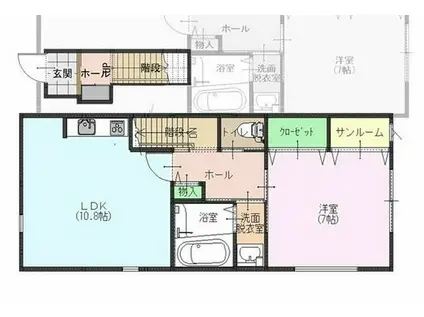 アンティア(1LDK/2階)の間取り写真