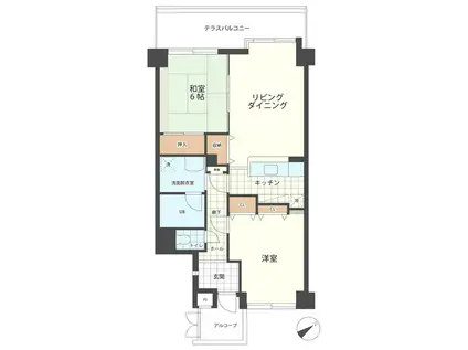 信開ダイナスティ浅野川(2LDK/2階)の間取り写真