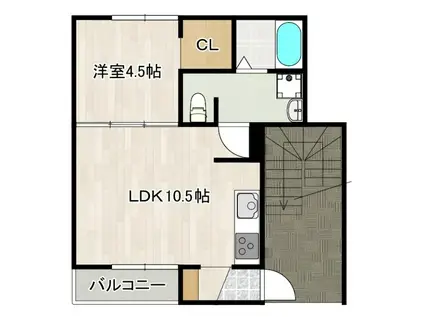 エールズ木風(1LDK/1階)の間取り写真