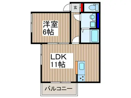 FUJISTA所沢21(1LDK/1階)の間取り写真