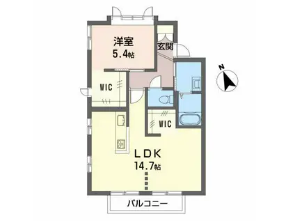 シャルマン(1LDK/1階)の間取り写真