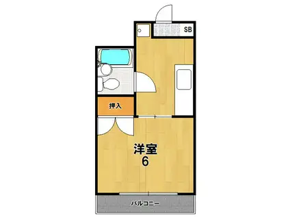 ハイツ北野(1K/3階)の間取り写真