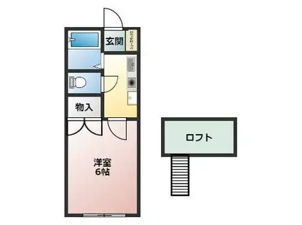 サンライフ荻原23号館 A(1K/2階)の間取り写真
