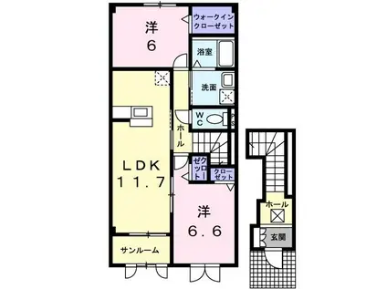 サン ローレルII(2LDK/2階)の間取り写真