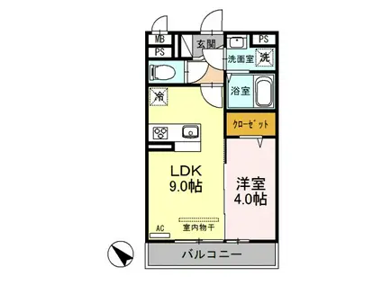 ＪＲ武蔵野線 新座駅 徒歩12分 3階建 築6年(1LDK/3階)の間取り写真
