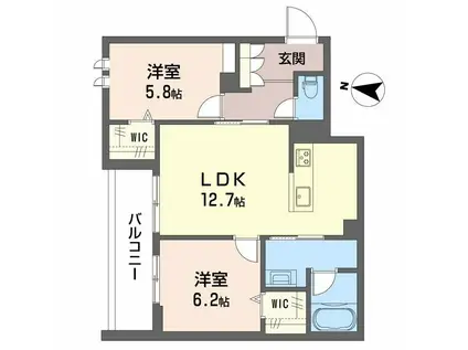 シャーメゾン ル リアン(2LDK/3階)の間取り写真