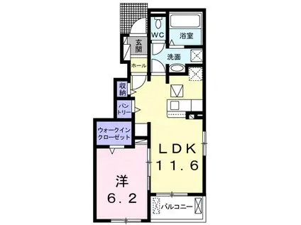 クラウド平井 II(1LDK/1階)の間取り写真