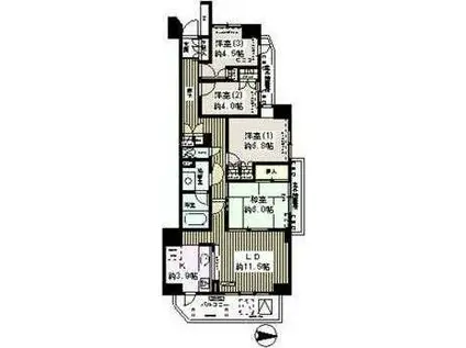 板橋仲宿パーク・ホームズ(4LDK/14階)の間取り写真