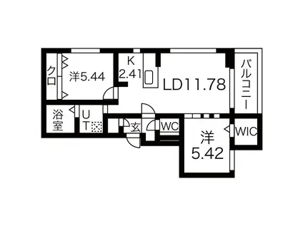 センターフィールド宮の森(2LDK/4階)の間取り写真