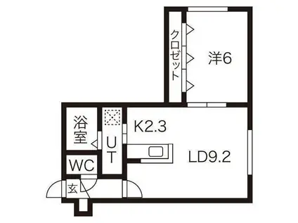 エルヴィータ(1LDK/1階)の間取り写真