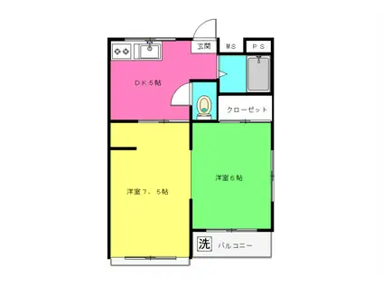 清宮ハイツ(2DK/3階)の間取り写真