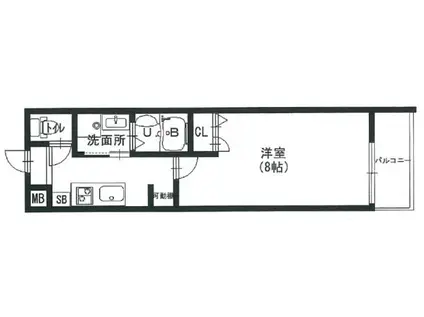 カサカーネ(1K/1階)の間取り写真