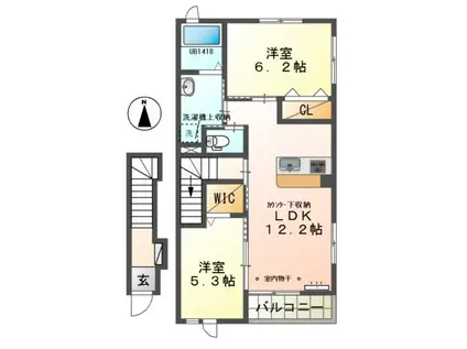 クオーレ(2LDK/2階)の間取り写真