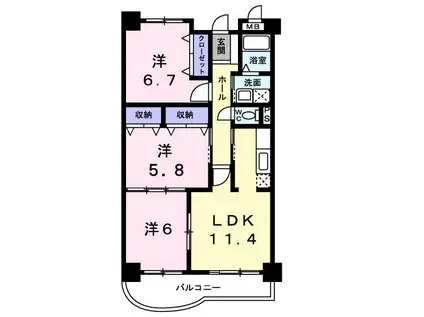 アバンツァートヒロタ(3LDK/4階)の間取り写真