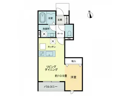 マビックエアーC(ワンルーム/1階)の間取り写真