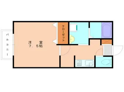 ワンズガーデン I(1K/2階)の間取り写真