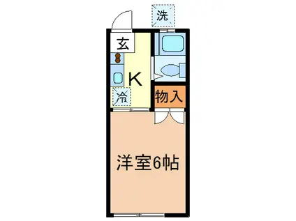 ヒラマツハイツ(1K/2階)の間取り写真