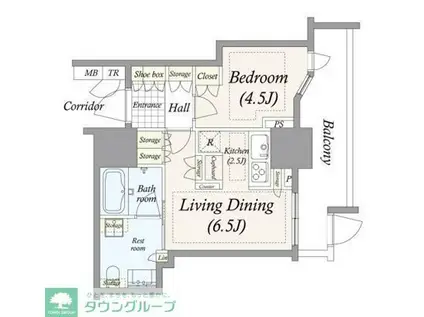 ブランズ愛宕虎ノ門(1LDK/2階)の間取り写真
